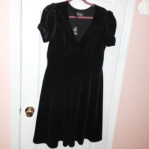 Cute Black Velvet Hell Bunny Joanne dress - 2X
